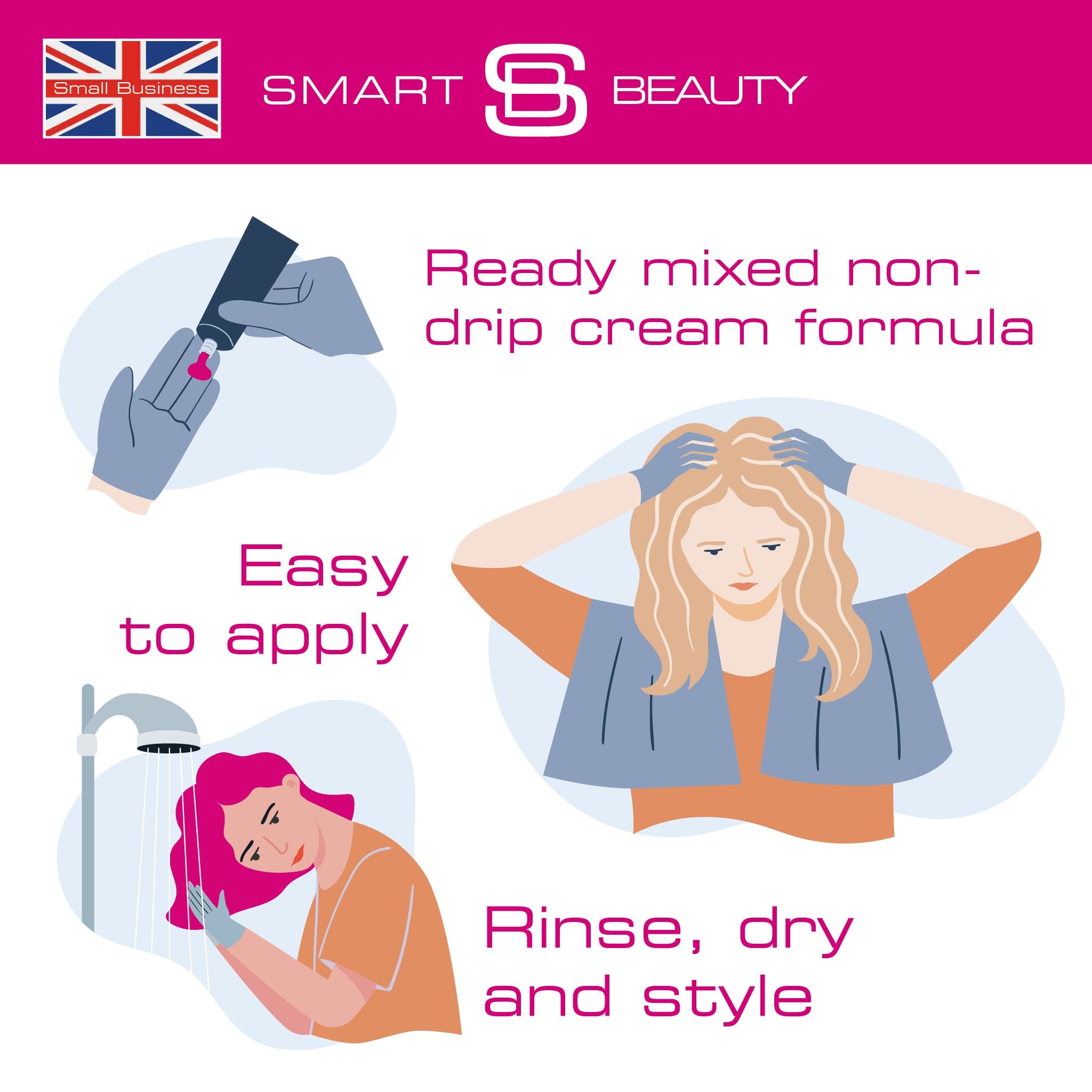 Carmine Pink Vibrant Semi-permanent Hair Colour