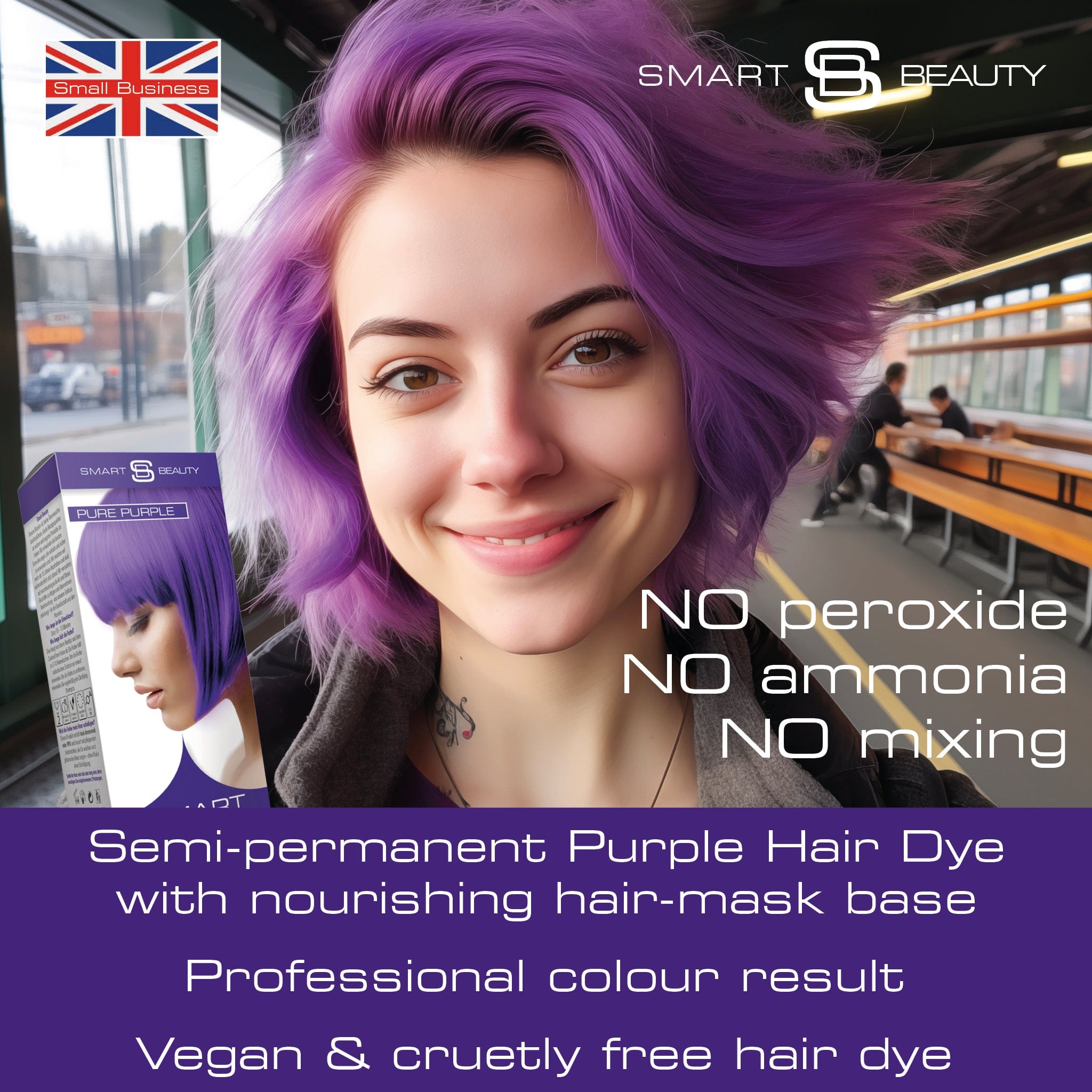 Pure Purple Vibrant Semi-permanent Hair Colour