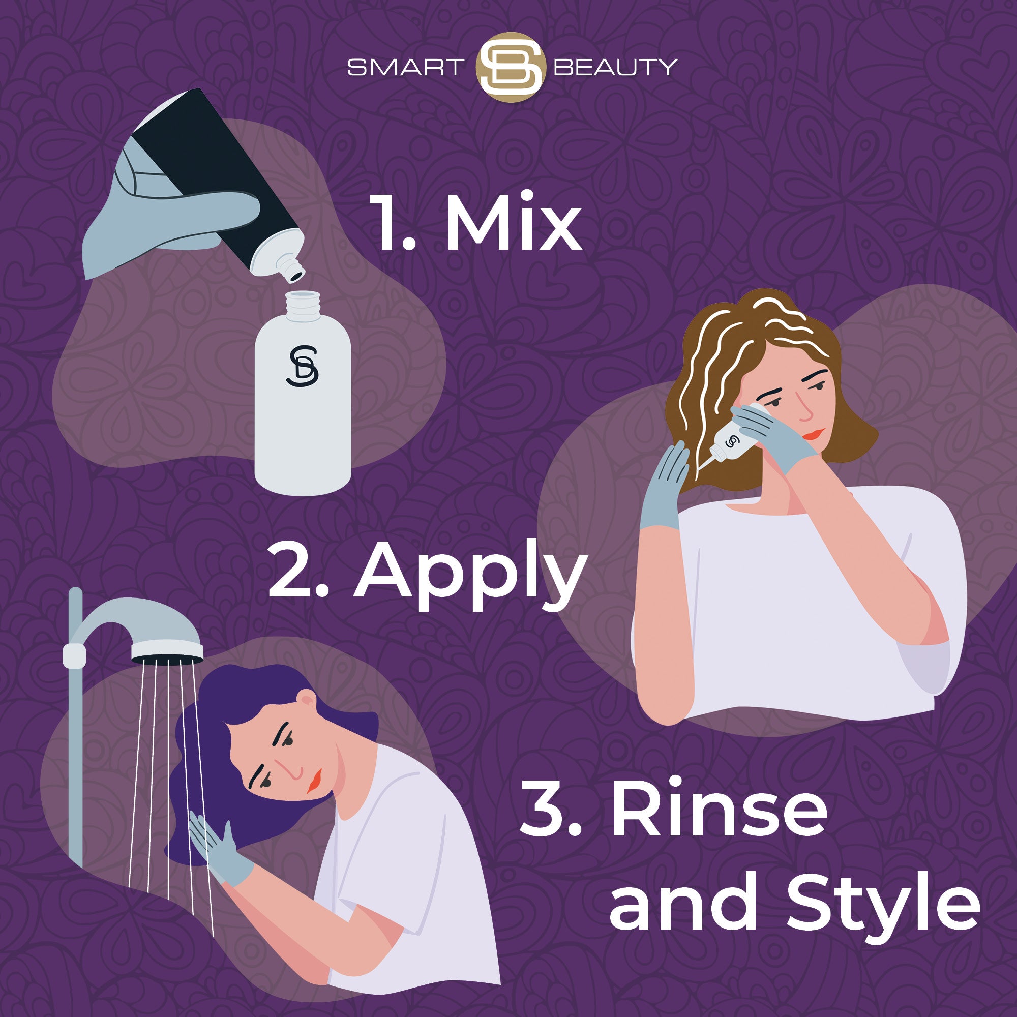 Smart Beauty Amethyst Purple Hair Dye with Added Plex Hair Care Conditioner, Permanent Hair Colour