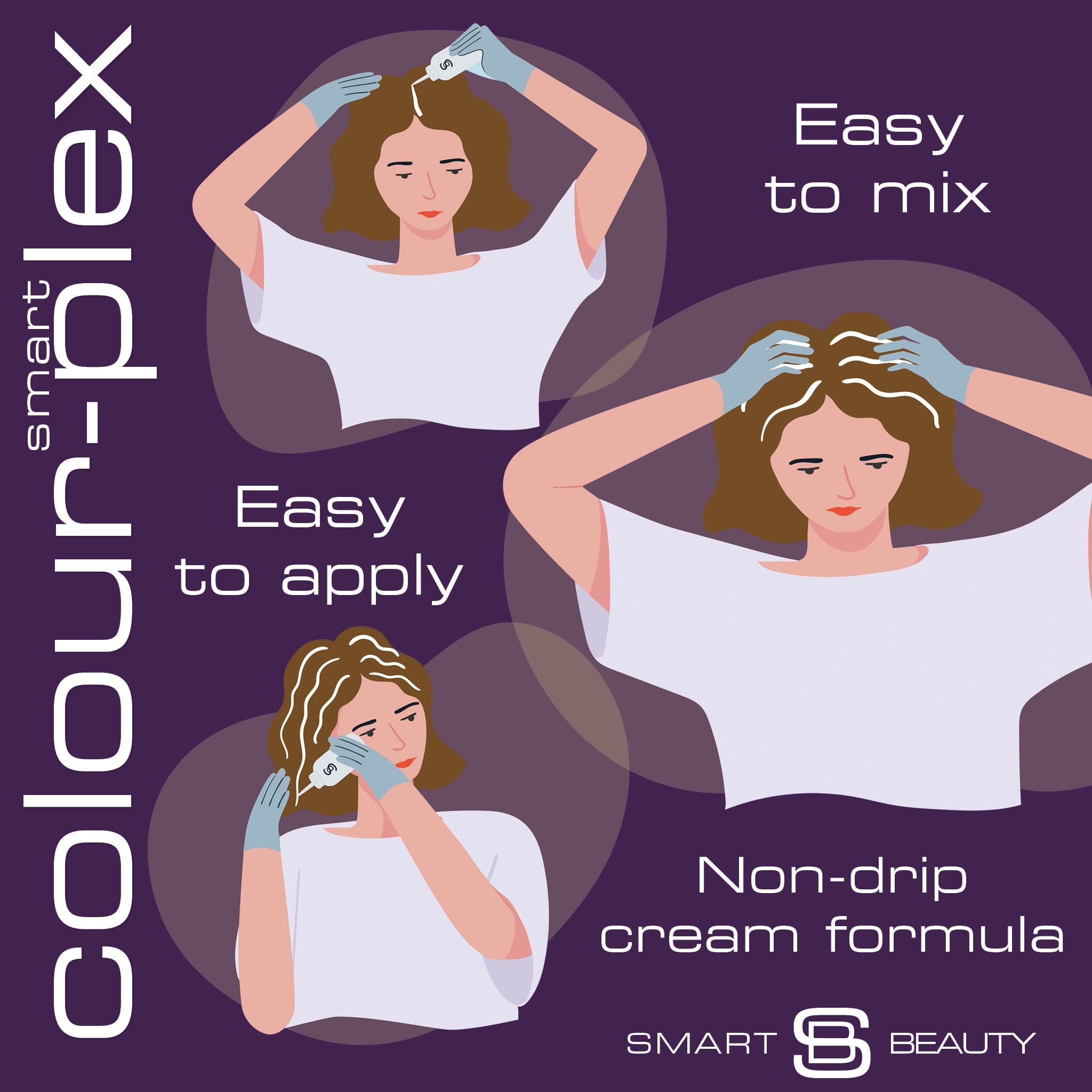 Smart Beauty Amethyst Purple Hair Dye with Added Plex Hair Care Conditioner, Permanent Hair Colour