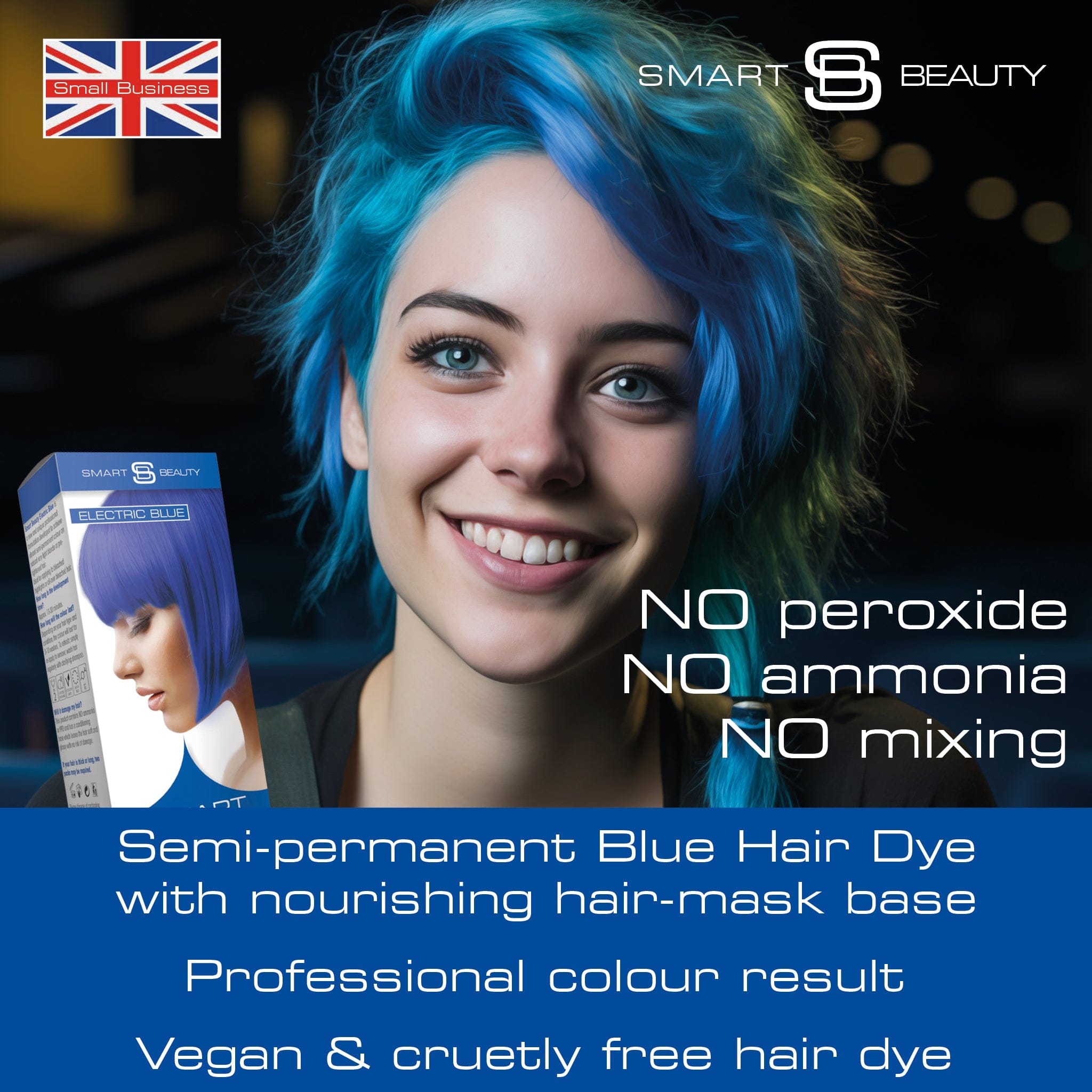 Electric Blue Vibrant Semi-permanent Hair Colour