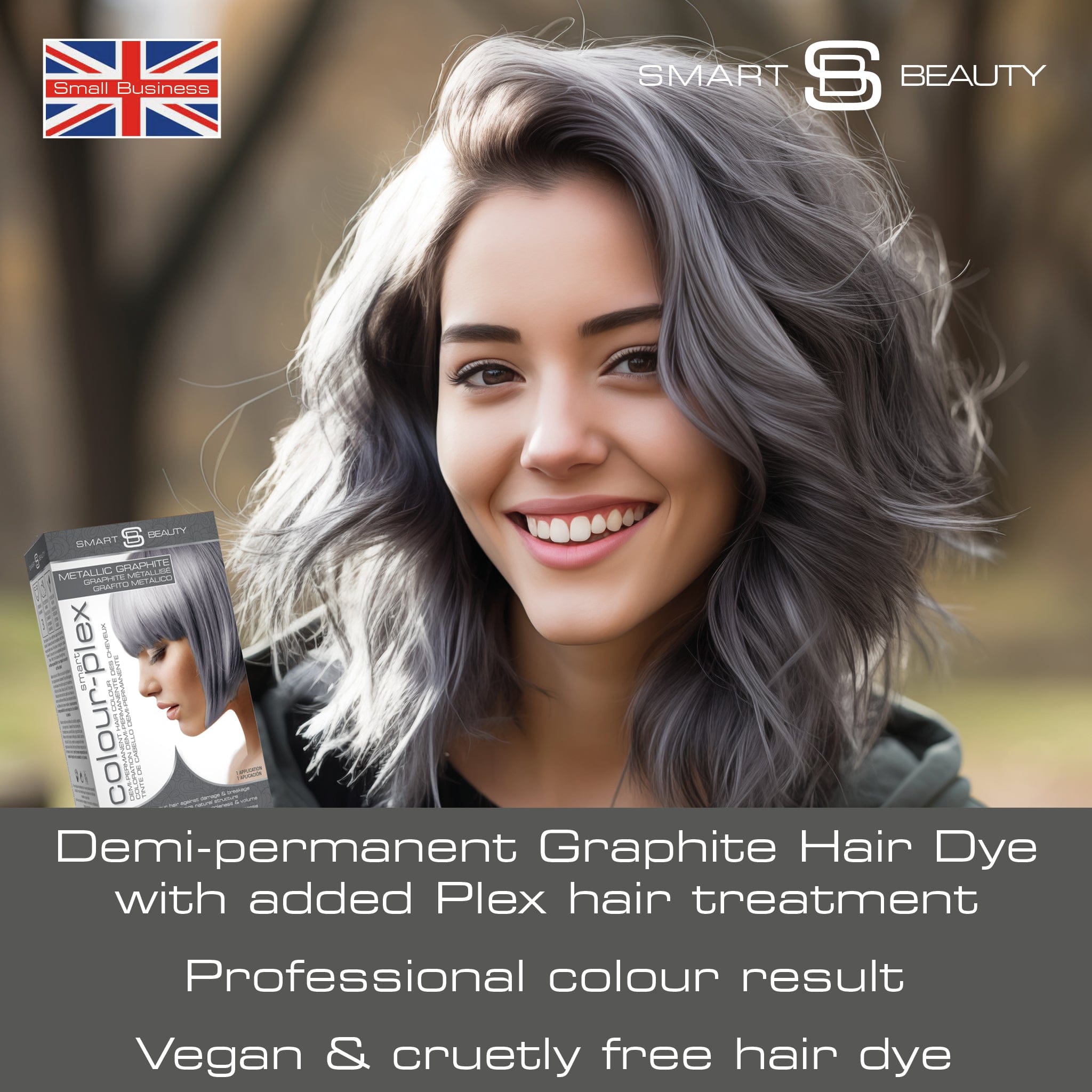 Metallic Graphite Grey Pastel Hair Dye | Permanent Hair Colour