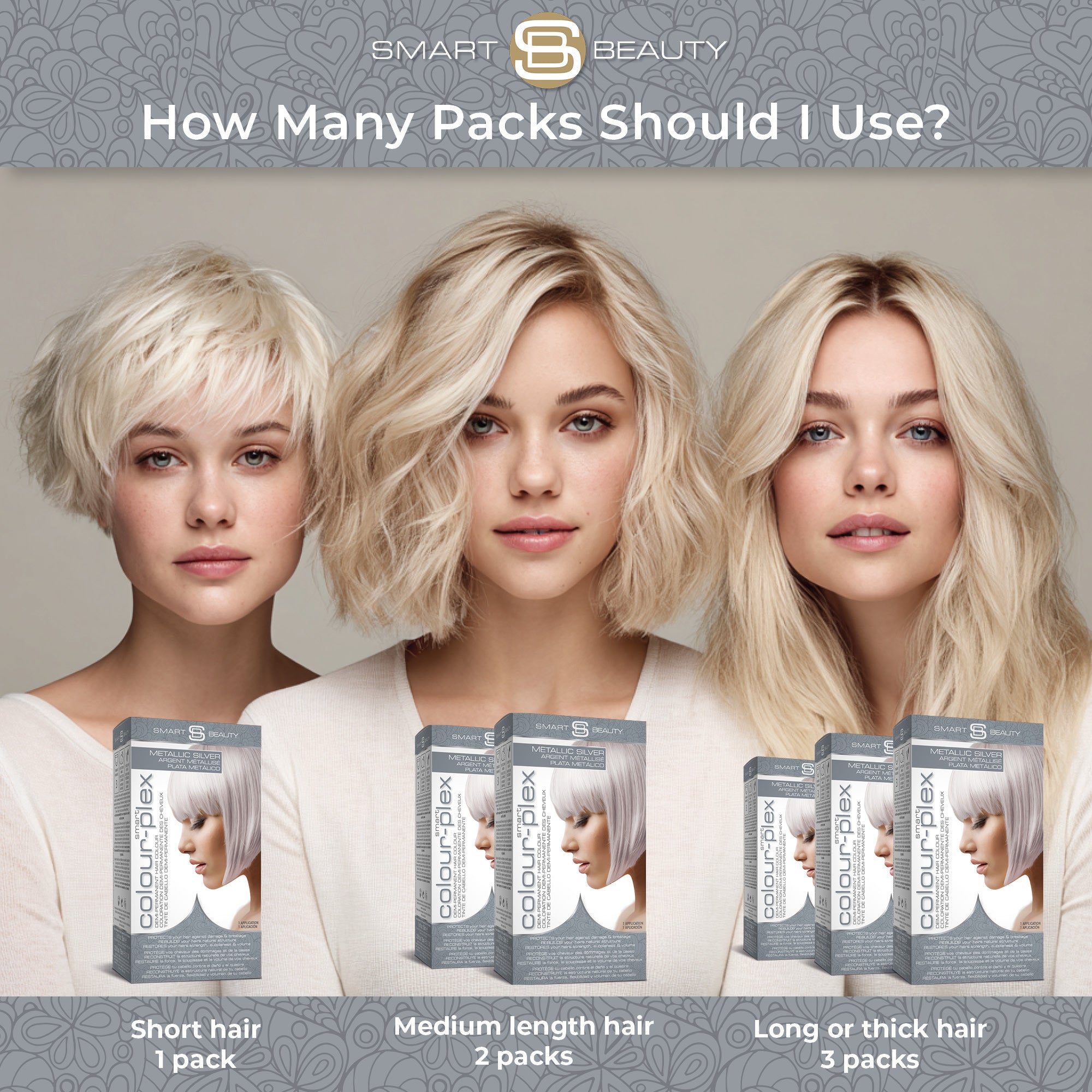 Metallic Silver Hair Dye with Added Plex Hair Care Conditioner, Demi-Permanent Hair Colour