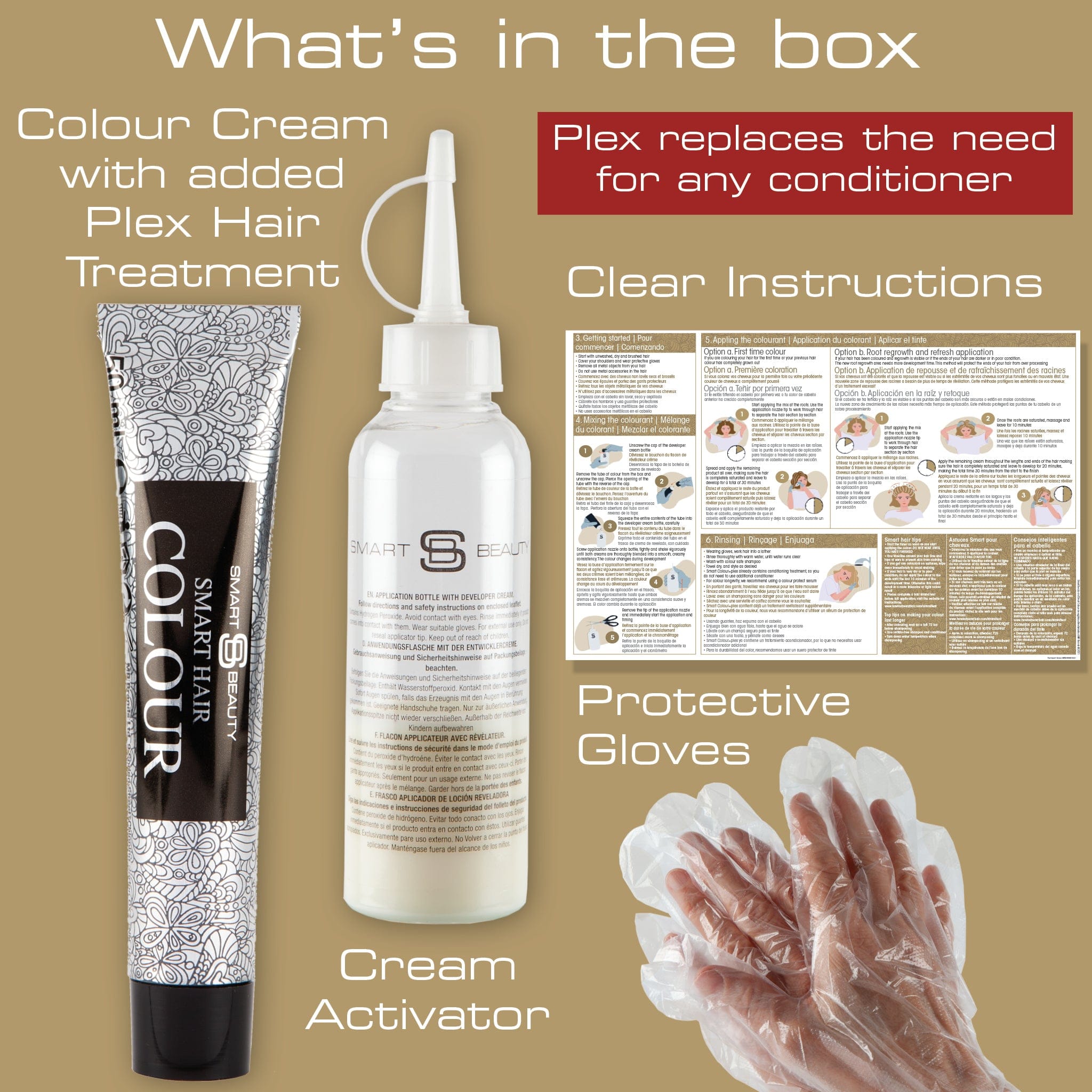 Smart Beauty Platinum Blonde Hair Dye with Added Plex Hair Care Conditioner, Permanent Hair Colour